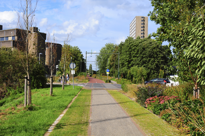 900331 Gezicht op het wandelpad door het park Oosterspoorbaan te Utrecht, ter hoogte van de Koningsweg.